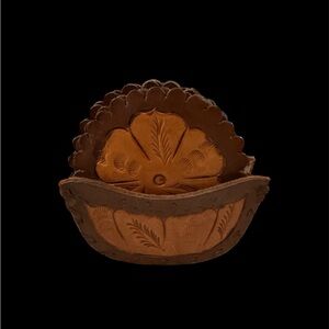 Handcrafted Brown leather coaster set with 5 coasters